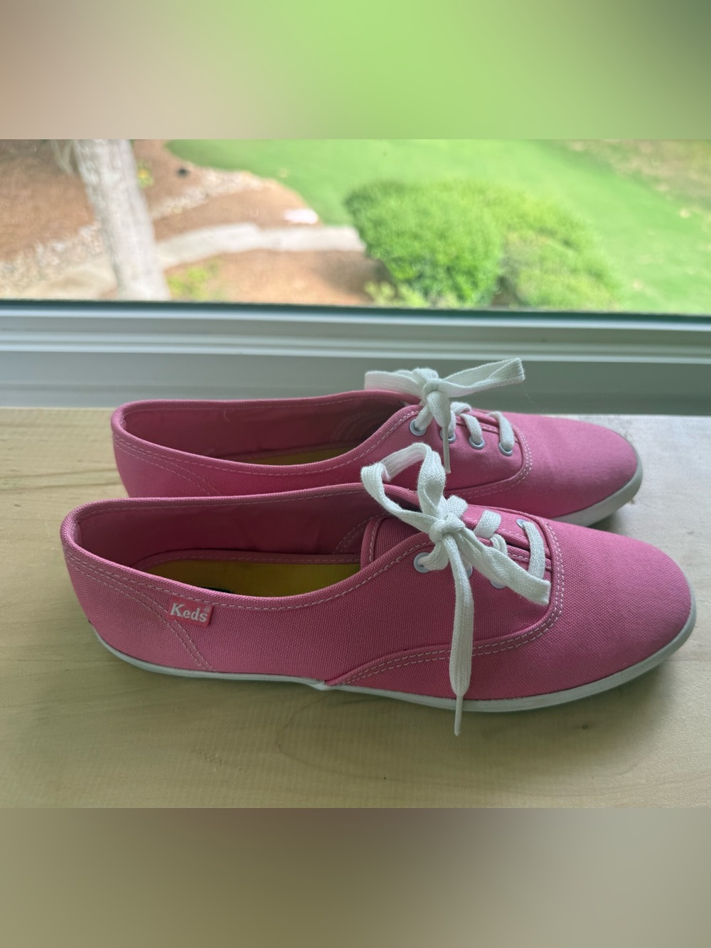 Women’s Keds Pink Canvas Low-Top Sneakers with White Laces